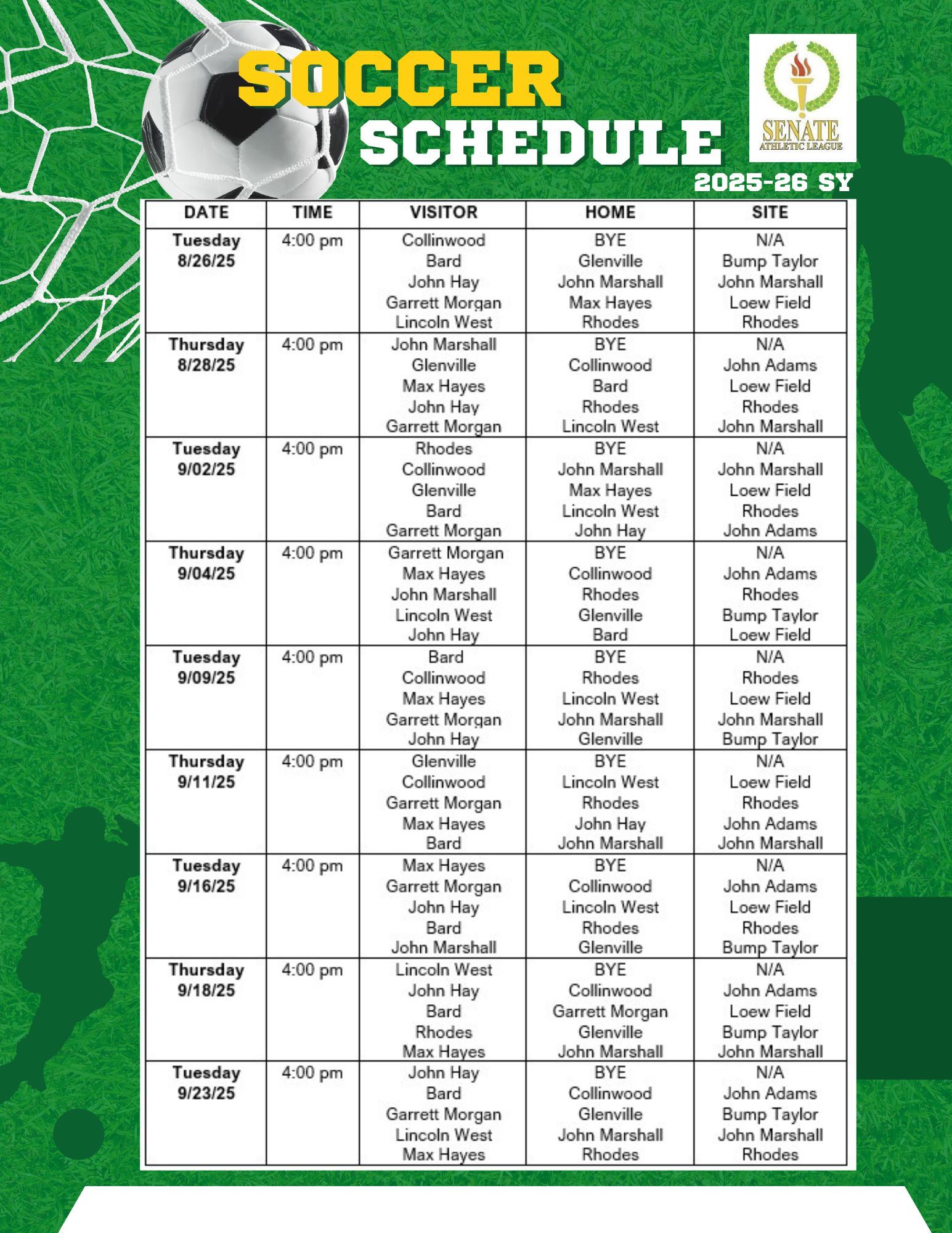 Soccer Schedule